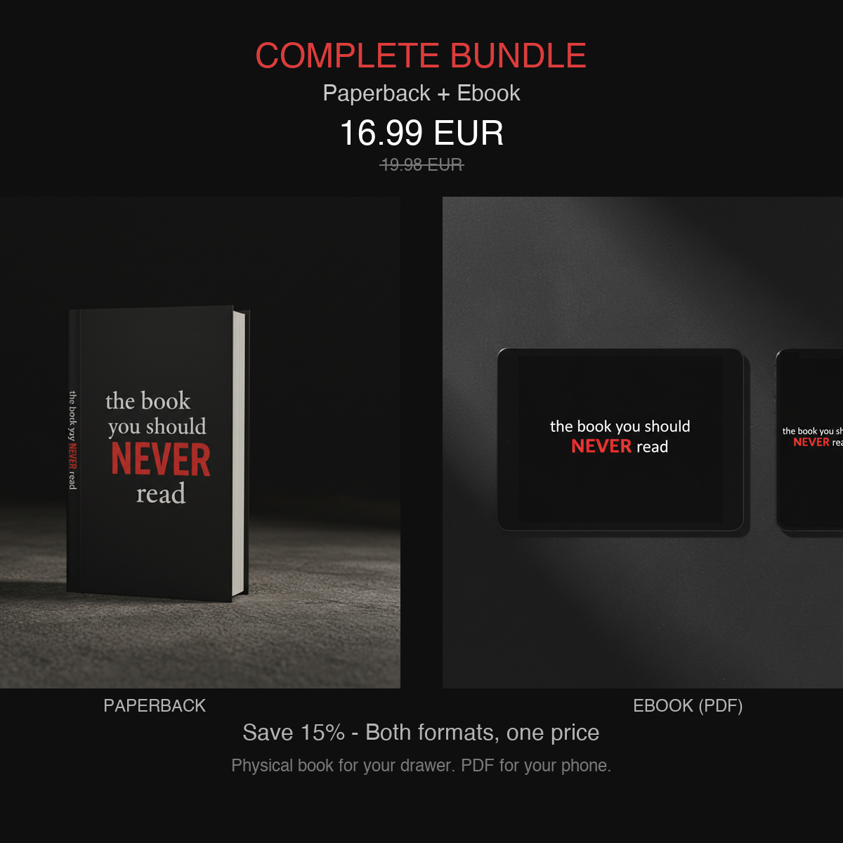 Complete Bundle - The Book You Should Never Read paperback and ebook PDF together
